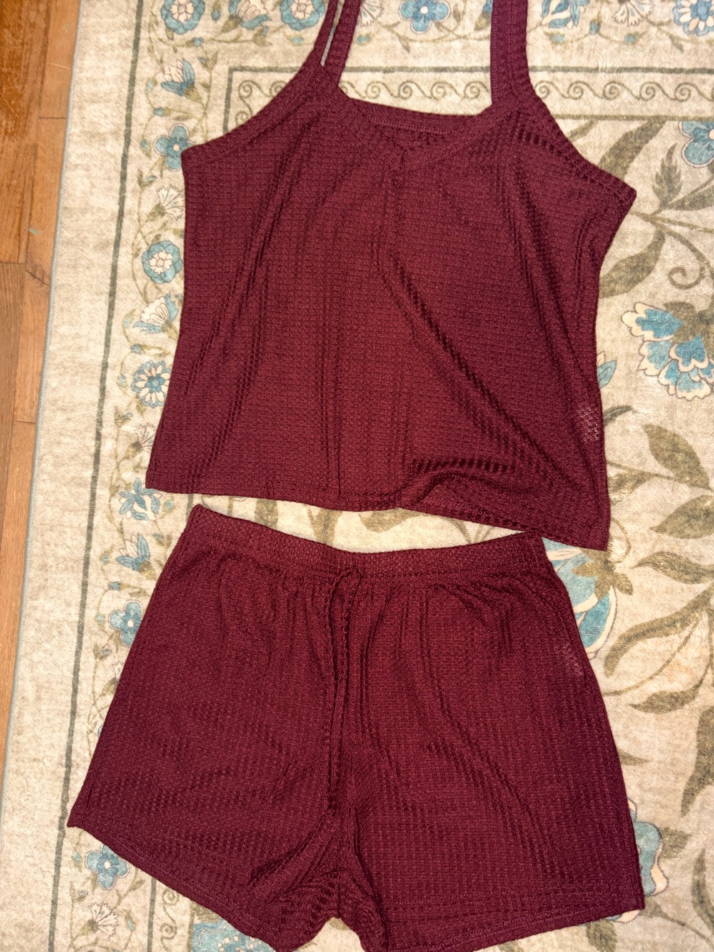 Burgundy Ribbed Two-Piece Set